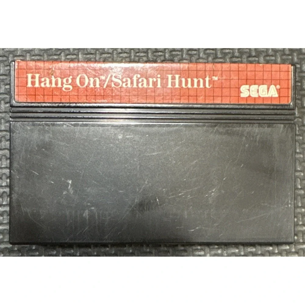 Hang On/Safari Hunt (Sega Master System, 1986) Authentic Cartridge And Case